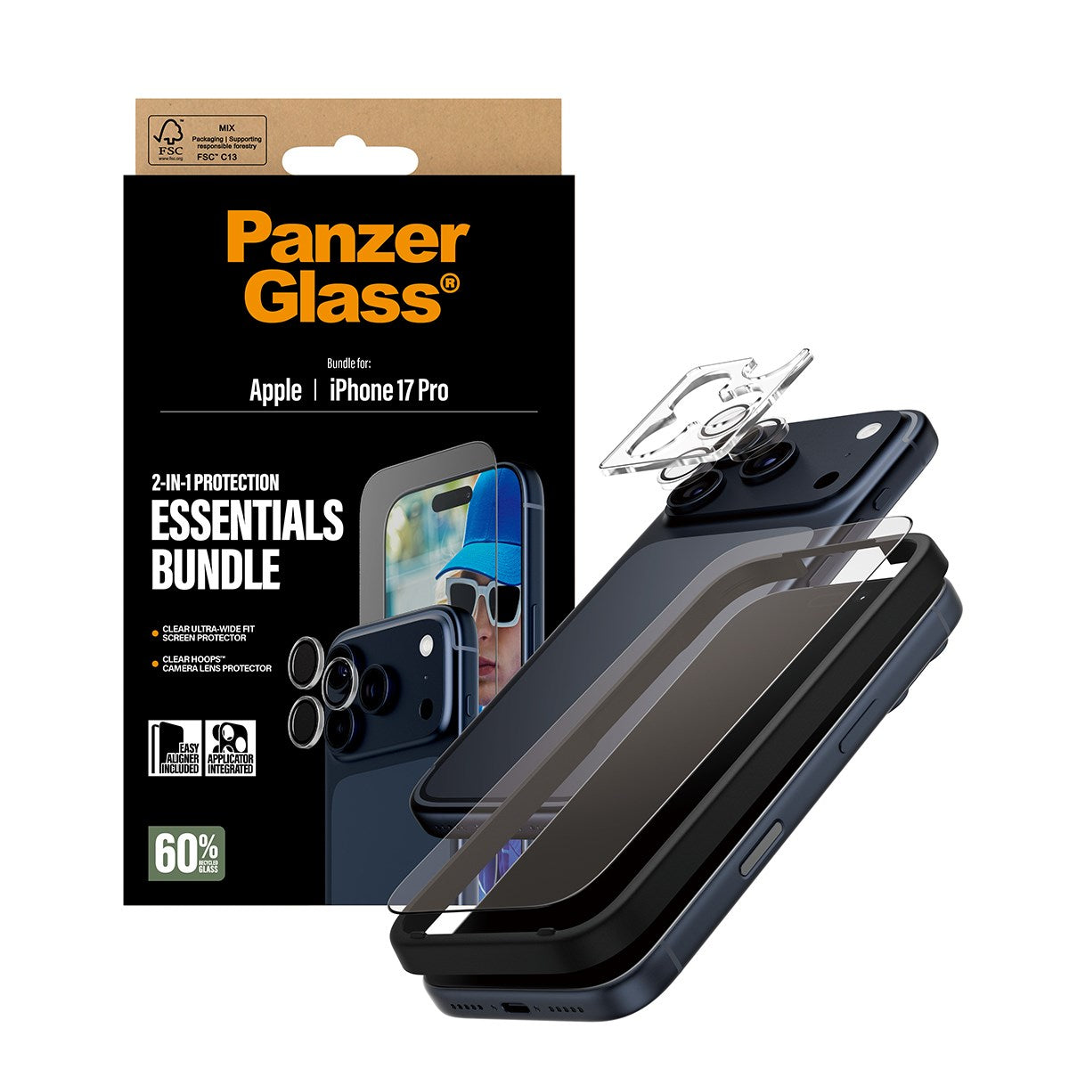 PanzerGlass® 2-i-1 Essentials Pakke iPhone 17 Pro